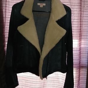 Blue jean jacket wool lining